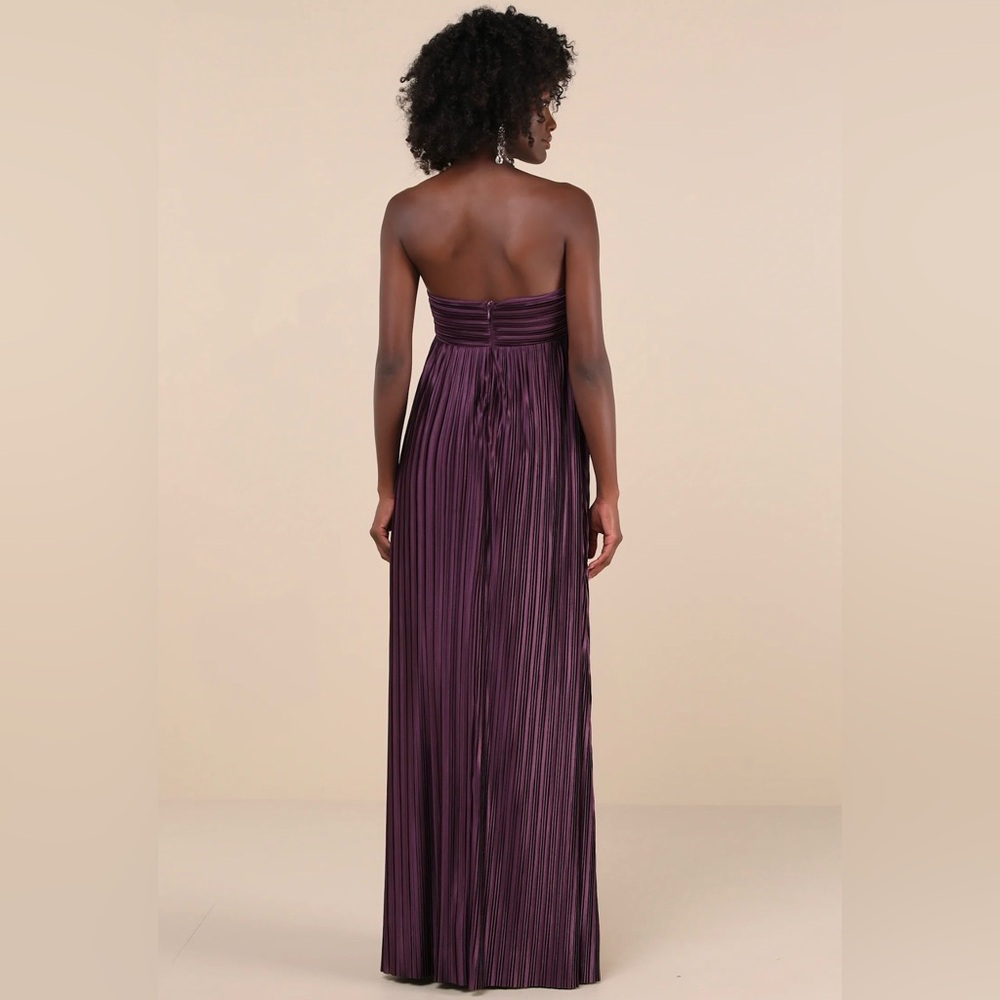 Lulu's Strapless Plum Maxi Dress - Picture 2 of 4